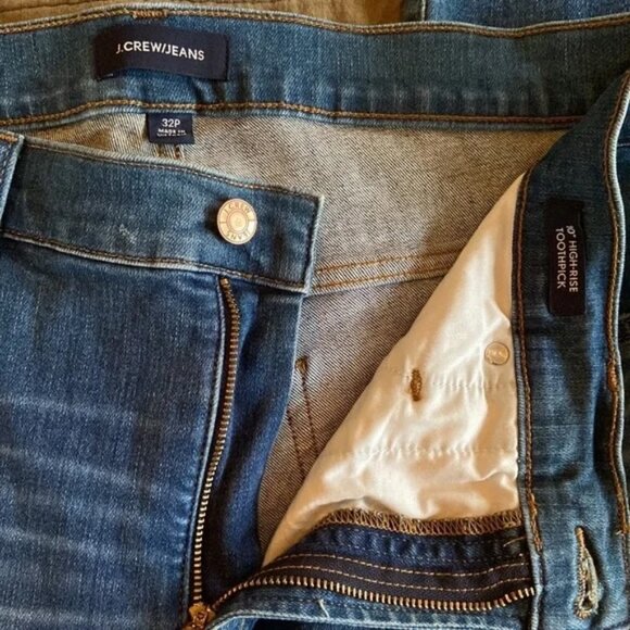 J.Crew 10" High-Rise Toothpick Jeans β Size 32P - Picture 3 of 7